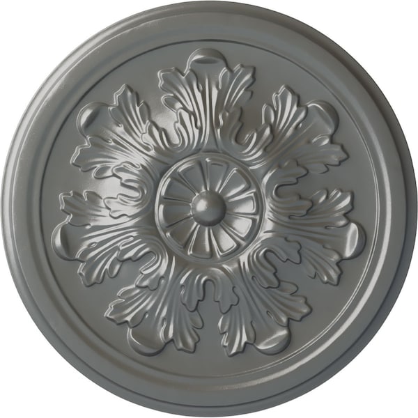 Ekena Millwork Legacy Acanthus Ceiling Medallion (Fits Canopies up to 3 1/2"), 12 3/4"OD x 7/8"P, Silver CM12LESLS - main